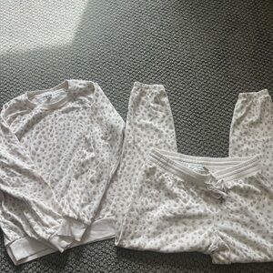 PJ Salvage Cream and Tan Leopard Print Lounge Set